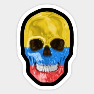 Colombia Flag Skull - Gift for Colombian With Roots From Colombia Sticker